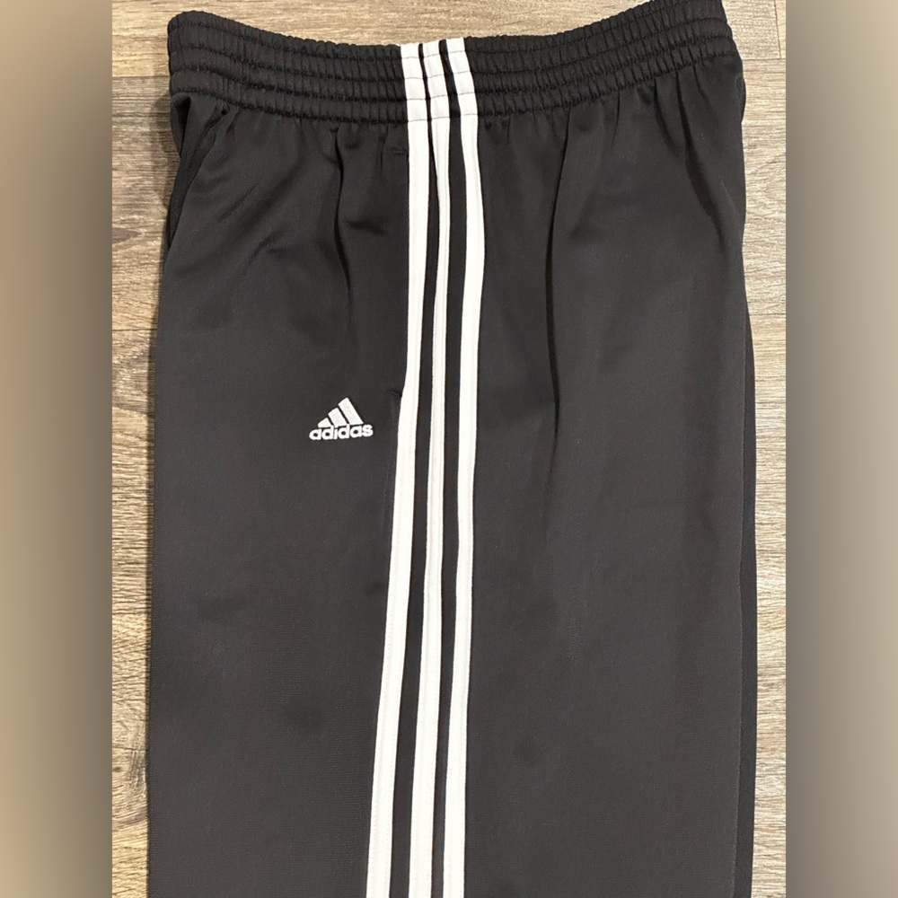 adidas Black Track Pants with White 3-Stripes - Picture 2 of 5